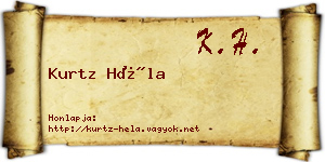 Kurtz Héla névjegykártya